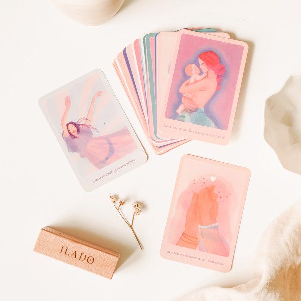 Cartes d'affirmations positives pour la naissance